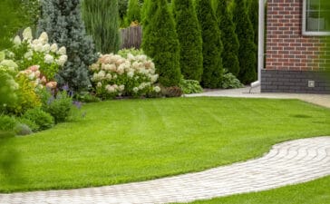 Terrasoverkapping voor groen gazon