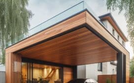 Carport met padoek hout