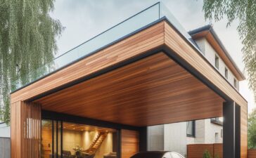 Carport met padoek hout