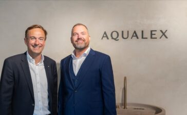 Alexander Vanlerberghe, oprichter en CEO van AQUALEX (links). Adrian Langendorf, kersverse managing director Duitsland (rechts).