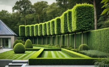 Leibomen tuinafsluiting