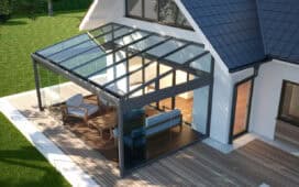 Terrasoverkapping met Glazen dak en Glazen wanden