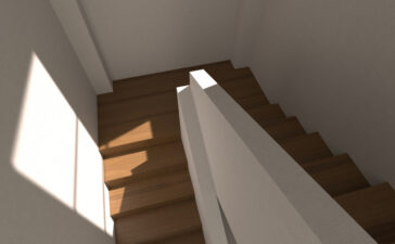Moderne houten trap