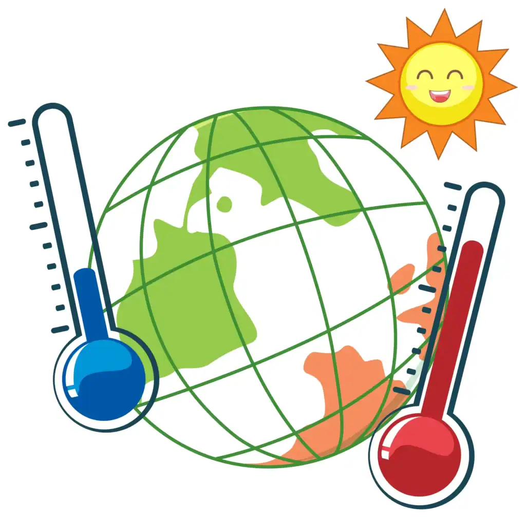 foto geeft temperatuur wisselingen aan
