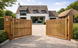 Dubbele draaipoort in hout