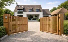Dubbele draaipoort in hout