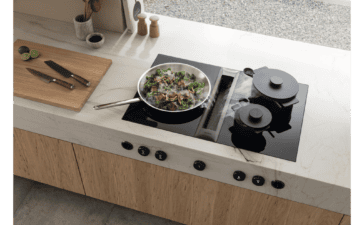 Keuken met Kookplaat met ingebouwde afzuiging © Bora
