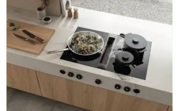 Keuken met Kookplaat met ingebouwde afzuiging © Bora