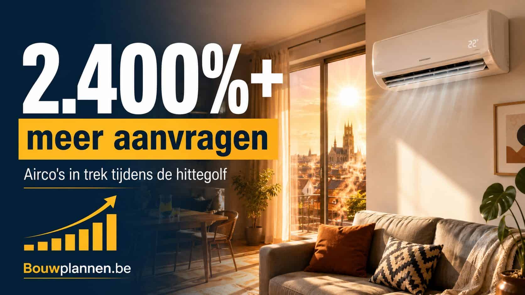 Airco aanvragen stijgen met 2.400% tijdens de hittegolf in België volgens Bouwplannen.be