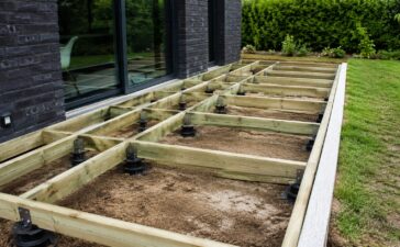 Fundering houten terras