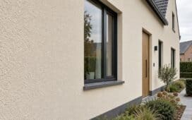 Woning met lichtbeige crepi