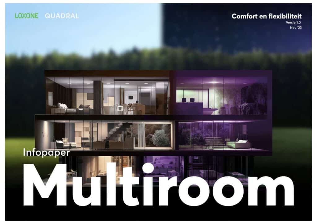 Cover van brochure Loxone Multiroom: De audio-revolutie in gebouwen